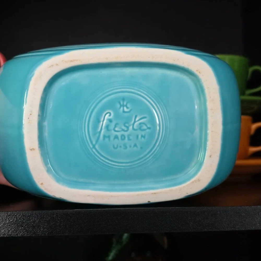 Vintage Fiesta Turquoise Disc Pitcher‎ Large Circa 1938-1969 Homer Laughlin USA